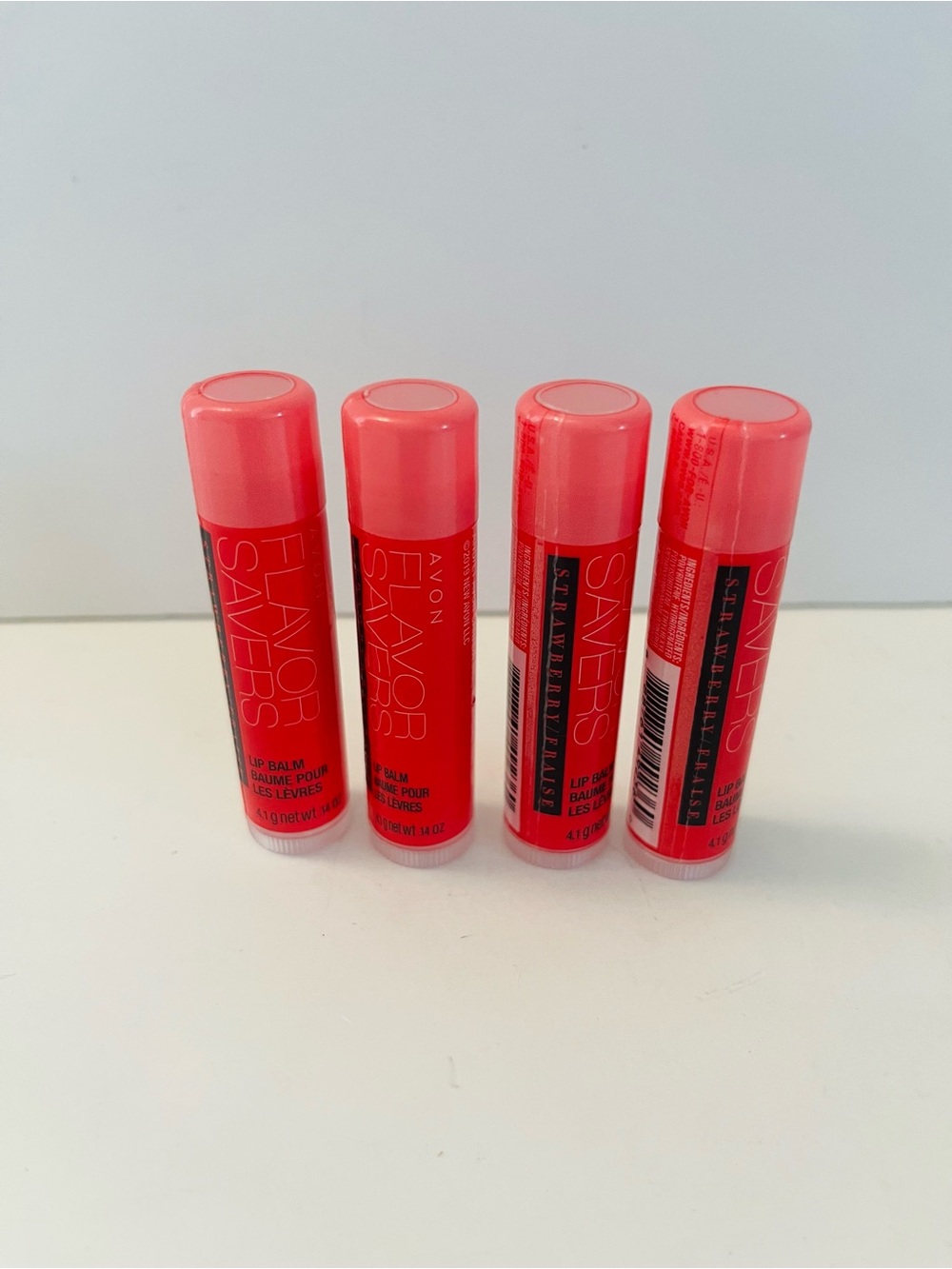 Avon Strawberry Flavor Savers Lip Balm Lot of 4